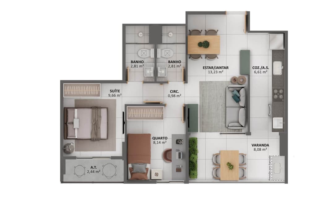 <p>Apartamento tipo 4</p>