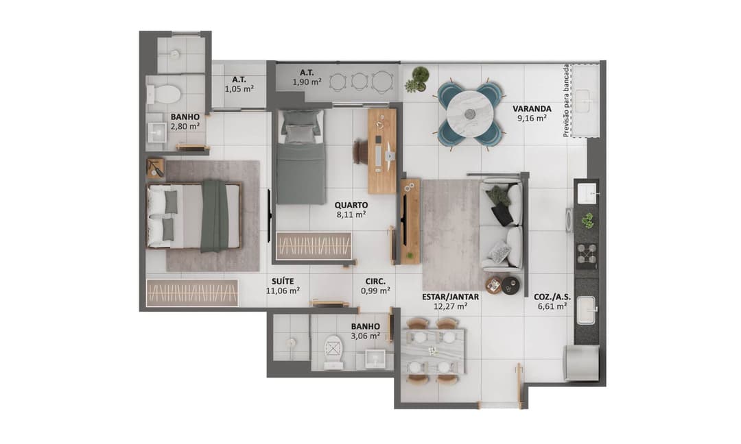 <p>Apartamento tipo 8</p>